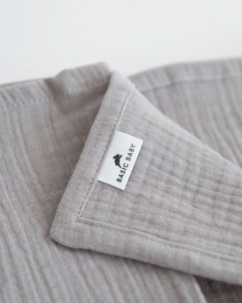 100% pamut muszlin kendő (3 db) 'SILVER GREY'